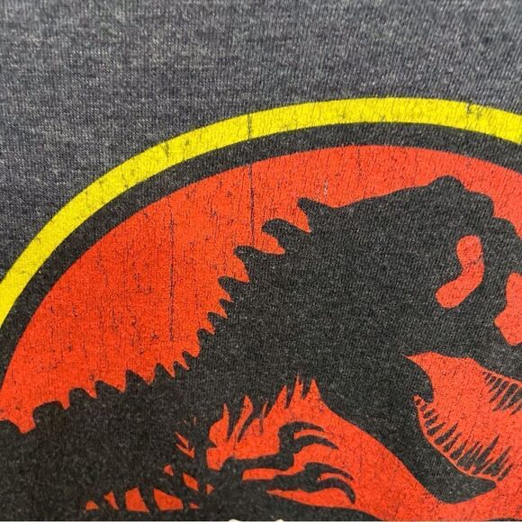 JURASSIC Park movie tee medium short sleeves unisex grey charcoal 50% cotton - Picture 7 of 12